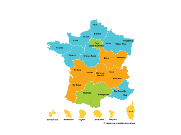 Vakanties en vrije dagen in Frankrijk 2024-2025